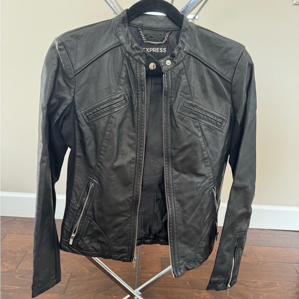 Express Women's Sleek Black Leather Jacket